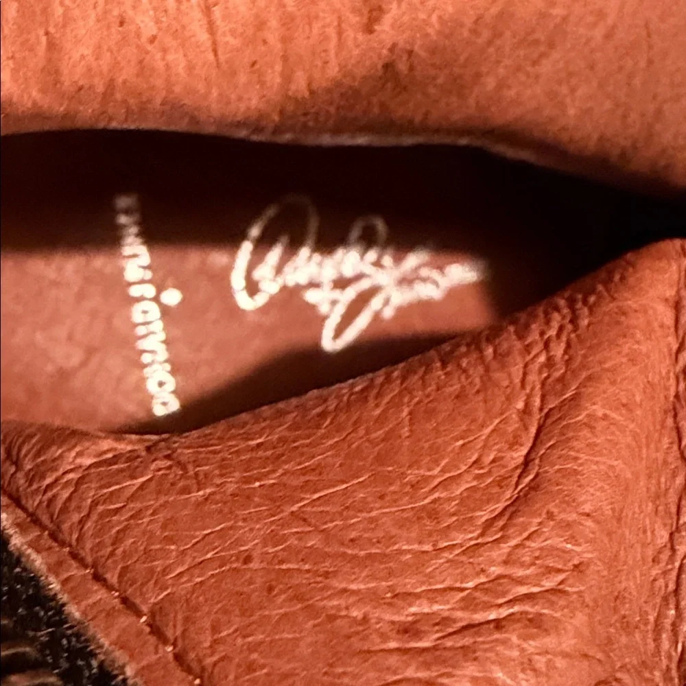 Donald J. Pliner Calf Hair Western Harness Boots Ikat Print Studded Heel - Picture 14 of 16